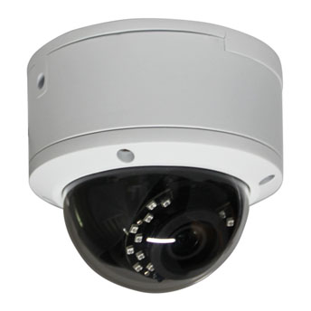 4MP Dome IP-kamera med motor-zoom og auto-fokus, fås i hvid eller grå